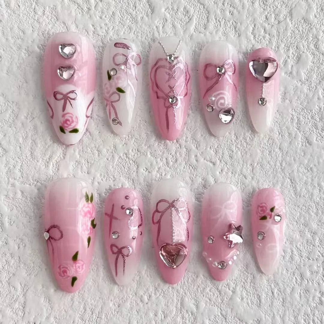 Available 10 Pcs Handmade Press on Nails 2025 New Luxury Flower Punk INS Y2k Fake Nails with Set Nails Fake
Available 10 Pcs Handmade Press on Nails 2025 New Luxury Flower Punk INS Y2k Fake Nails with Set Nails Fake