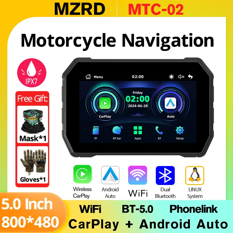 MZRD MTC-02 Carplay Moto навигационный экран портативный мотоцикл беспроводной Android авто монитор BT мотоцикл водонепроницаемый
MZRD MTC-02 Carplay Moto навигационный экран портативный мотоцикл беспроводной Android авто монитор BT мотоцикл водонепроницаемый