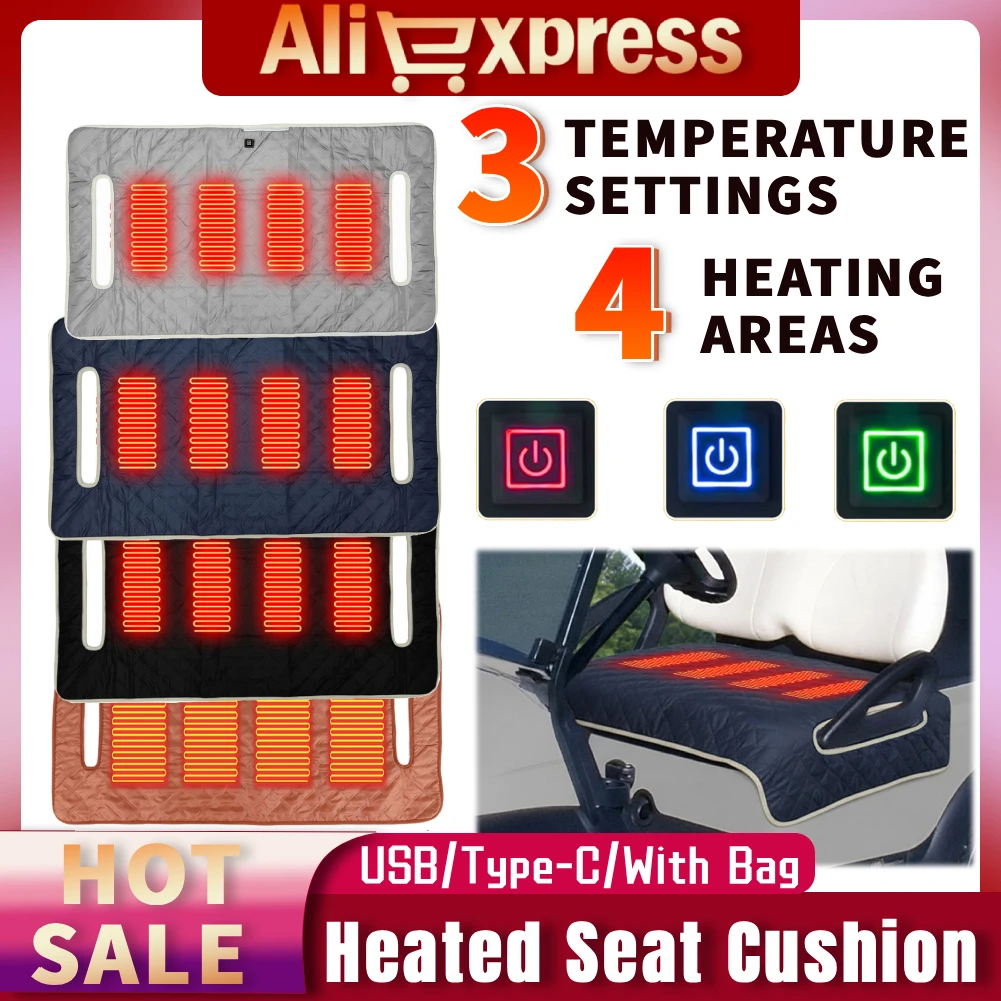 4 Heating Areas Heated Pad for Golf Cart Winter Heating Seat Cushion Cover Cold Resistant 3-Level Temperature for Most Golf Cart
4 Heating Areas Heated Pad for Golf Cart Winter Heating Seat Cushion Cover Cold Resistant 3-Level Temperature for Most Golf Cart