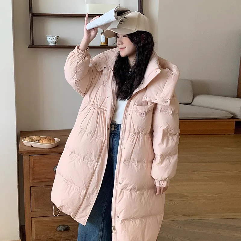 Down Jacket Women Winter New 90 White Duck Down Warm Hooded Winter Knee-length Jacket Loose Casual Thickened Medium-length Coat
Down Jacket Women Winter New 90 White Duck Down Warm Hooded Winter Knee-length Jacket Loose Casual Thickened Medium-length Coat
