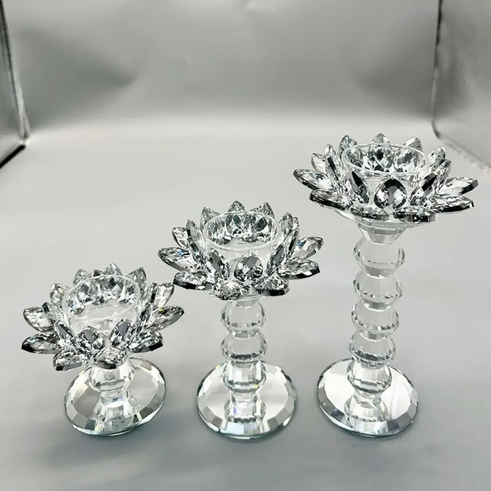 Bright Crystal Lotus Candlestick Durable Elegant Clear Flower Tealight Holders Flat Bottom Anti-slip Glass Candle Stand Party
Bright Crystal Lotus Candlestick Durable Elegant Clear Flower Tealight Holders Flat Bottom Anti-slip Glass Candle Stand Party