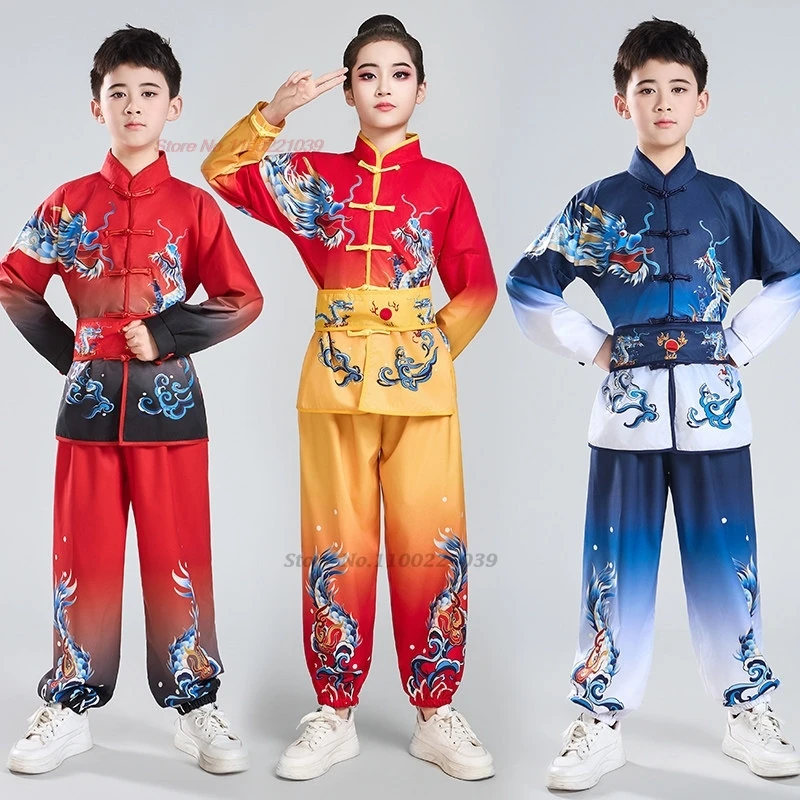 2026 chinese children wushu uniform traditional wushu kung fu clothes dragon print gradient color martial arts training exercise
2026 chinese children wushu uniform traditional wushu kung fu clothes dragon print gradient color martial arts training exercise
