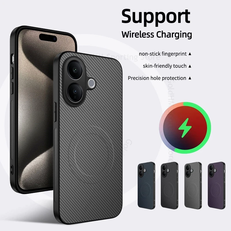 For vivo V60 Lite V50 v30 V40 Pro Carbon Fiber Leather Phone Case For VIVO Y500 Y300 Y400 Pro For Magsafe Wireless Charger Cover
For vivo V60 Lite V50 v30 V40 Pro Carbon Fiber Leather Phone Case For VIVO Y500 Y300 Y400 Pro For Magsafe Wireless Charger Cover