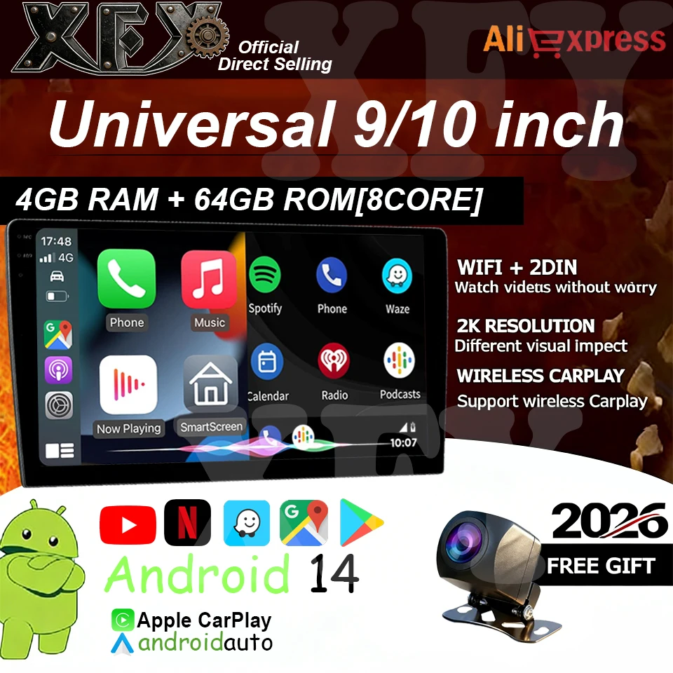 Автомагнитола Android 14 с CarPlay и Android Auto, GPS-мультимедийный плеер 2 DIN, универсальная 9/10-дюймовая автомобильная стереосистема с Wi-Fi, QLED-экраном и Bluetooth
Автомагнитола Android 14 с CarPlay и Android Auto, GPS-мультимедийный плеер 2 DIN, универсальная 9/10-дюймовая автомобильная стереосистема с Wi-Fi, QLED-экраном и Bluetooth