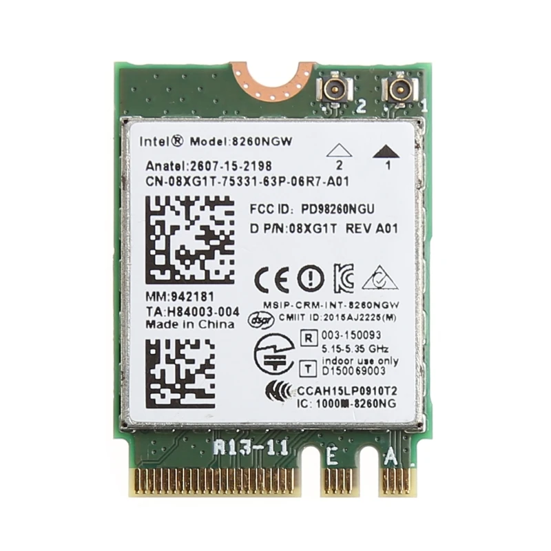 Wireless-AC 8260 8260NGW WIFI 802.11ac 2.4G 5G 867Mbps Bluetooth-compatible 4.2 Network Card
Wireless-AC 8260 8260NGW WIFI 802.11ac 2.4G 5G 867Mbps Bluetooth-compatible 4.2 Network Card
