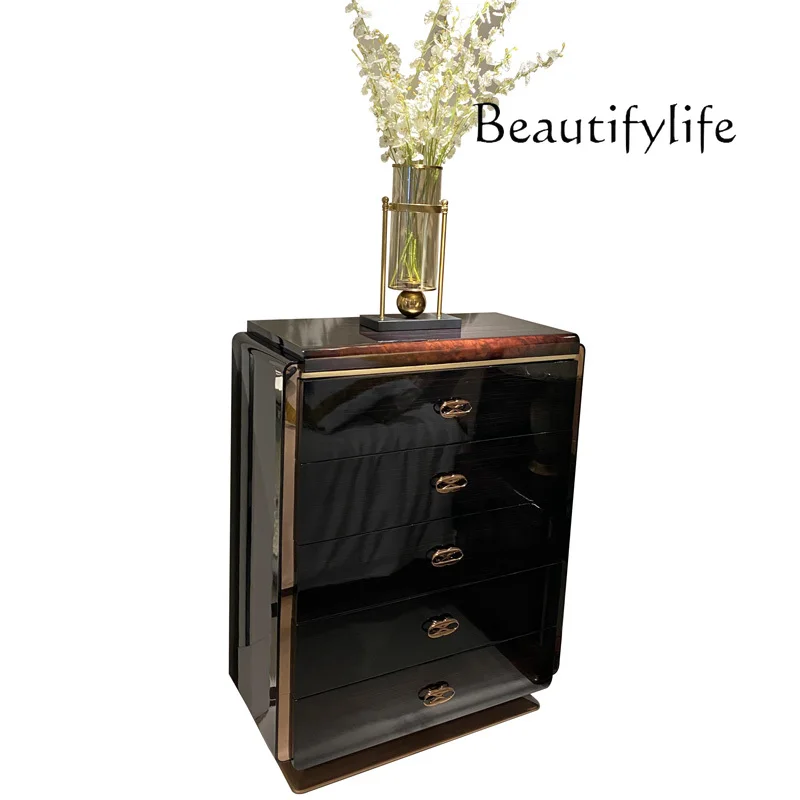 Italian chest of drawers black sandalwood modern luxury solid wood villa suite high-end simple light luxury
Italian chest of drawers black sandalwood modern luxury solid wood villa suite high-end simple light luxury