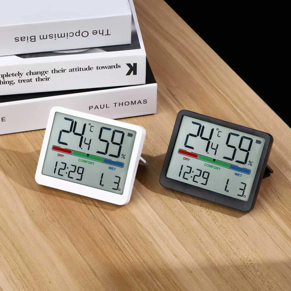 Digital Wall-Mount LCD Alarm Clock with Time Alarm Settings Temperature and Humidity Display Lightweight and Battery Powered
Digital Wall-Mount LCD Alarm Clock with Time Alarm Settings Temperature and Humidity Display Lightweight and Battery Powered