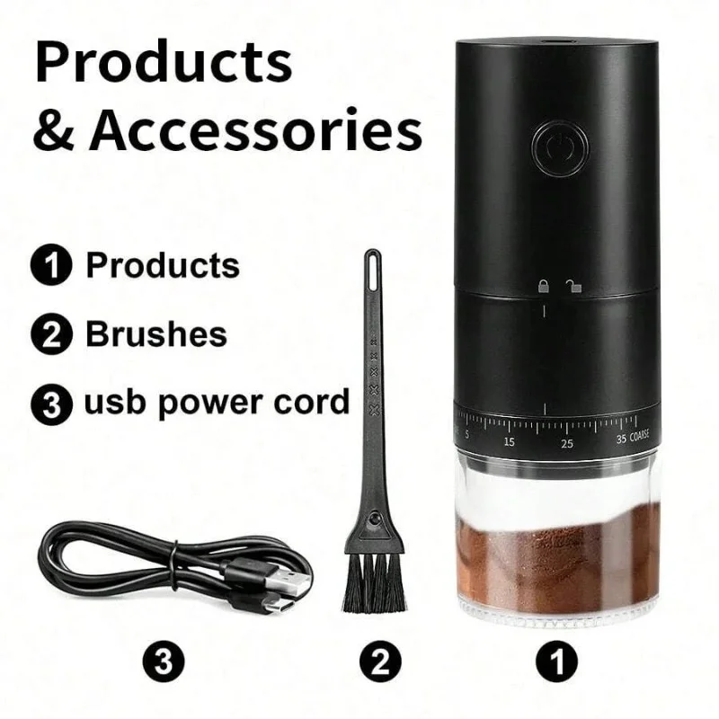 Portable Electric Coffee Bean Grinder 38 Gear Adjustable USB Charge 1500mAh Rechargeable Mini Coffee Machine for Household Use
Portable Electric Coffee Bean Grinder 38 Gear Adjustable USB Charge 1500mAh Rechargeable Mini Coffee Machine for Household Use