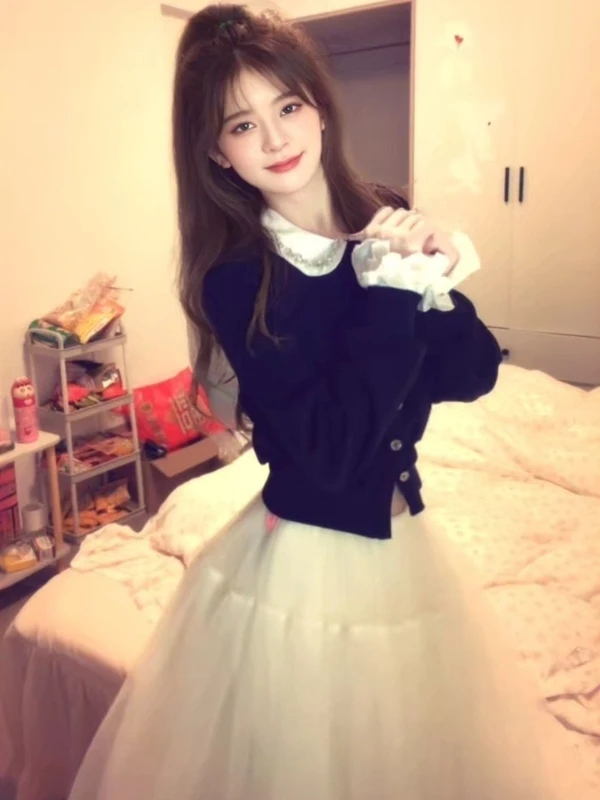 Soft Style Knitted Sweater Mesh Half Skirt Two-Piece Set Youthful Elegant Spring Fashion Women's Comfortable Long Sleeve Casu...
Soft Style Knitted Sweater Mesh Half Skirt Two-Piece Set Youthful Elegant Spring Fashion Women's Comfortable Long Sleeve Casu...