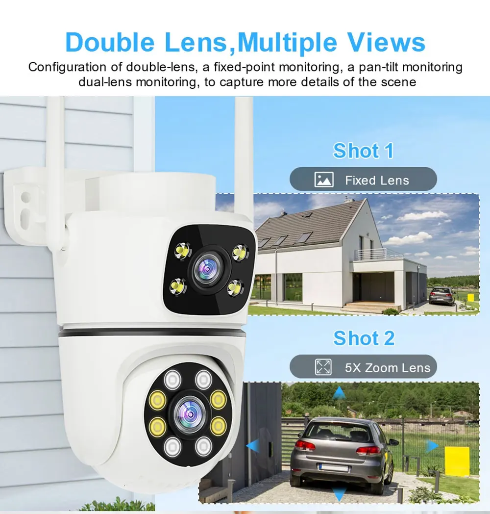 4MP UHD Yoosee APP Dual Lens Полноцветная беспроводная PTZ IP купольная камера AI Обнаружение гуманоидов Домашняя безопасность CCTV Радионяня
4MP UHD Yoosee APP Dual Lens Полноцветная беспроводная PTZ IP купольная камера AI Обнаружение гуманоидов Домашняя безопасность CCTV Радионяня