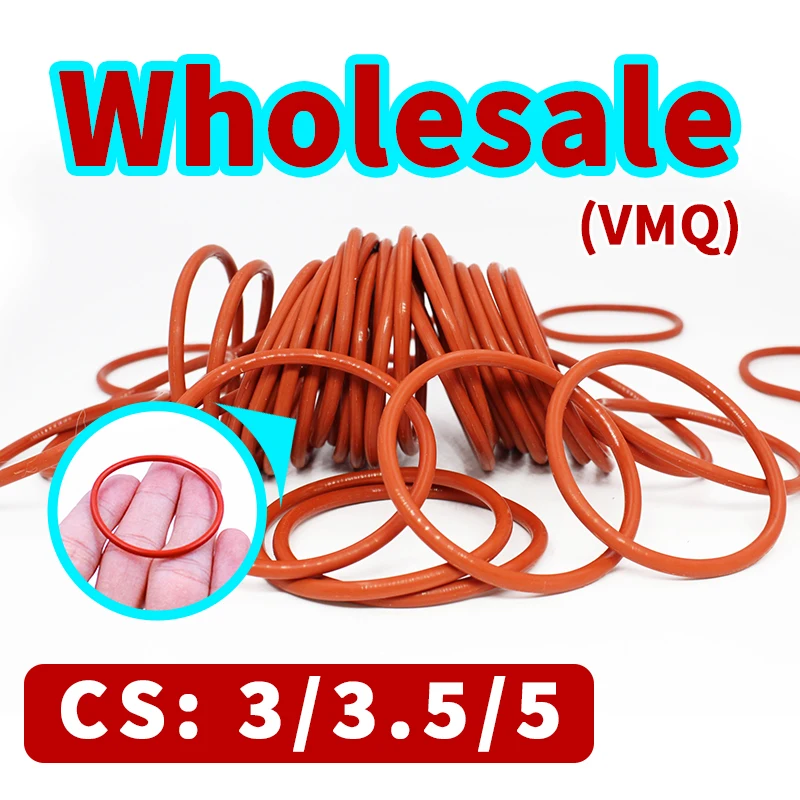 Thickness 3/3.5/5mm CS O-ring wholesale Red VMQ silicon rubber gasket seal silicone ring washer rubber elastic free shipping 
Thickness 3/3.5/5mm CS O-ring wholesale Red VMQ silicon rubber gasket seal silicone ring washer rubber elastic free shipping