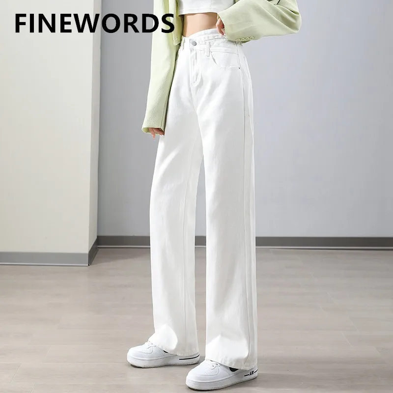 FINEWORDS Autumn Winter White Wide Leg Jeans Women Korean Casual Loose Jeans Streetwear Harajuku Vintage Straight Denim Pants
FINEWORDS Autumn Winter White Wide Leg Jeans Women Korean Casual Loose Jeans Streetwear Harajuku Vintage Straight Denim Pants