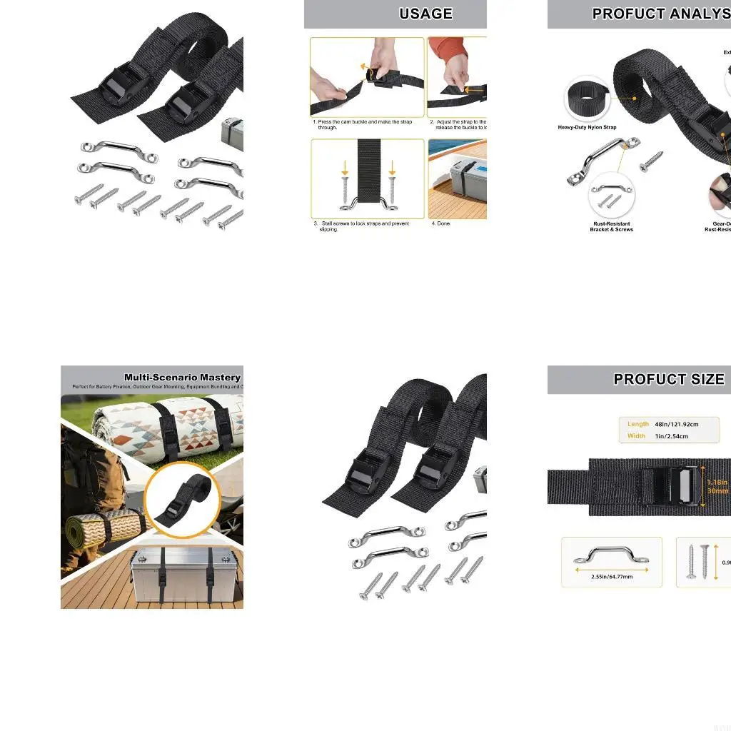 Fast Release Nylon Webbing Straps Not Corrosion Cargo Straps for Easy Adjustment When Mounting Batteries Or Equipment M4YD
Fast Release Nylon Webbing Straps Not Corrosion Cargo Straps for Easy Adjustment When Mounting Batteries Or Equipment M4YD