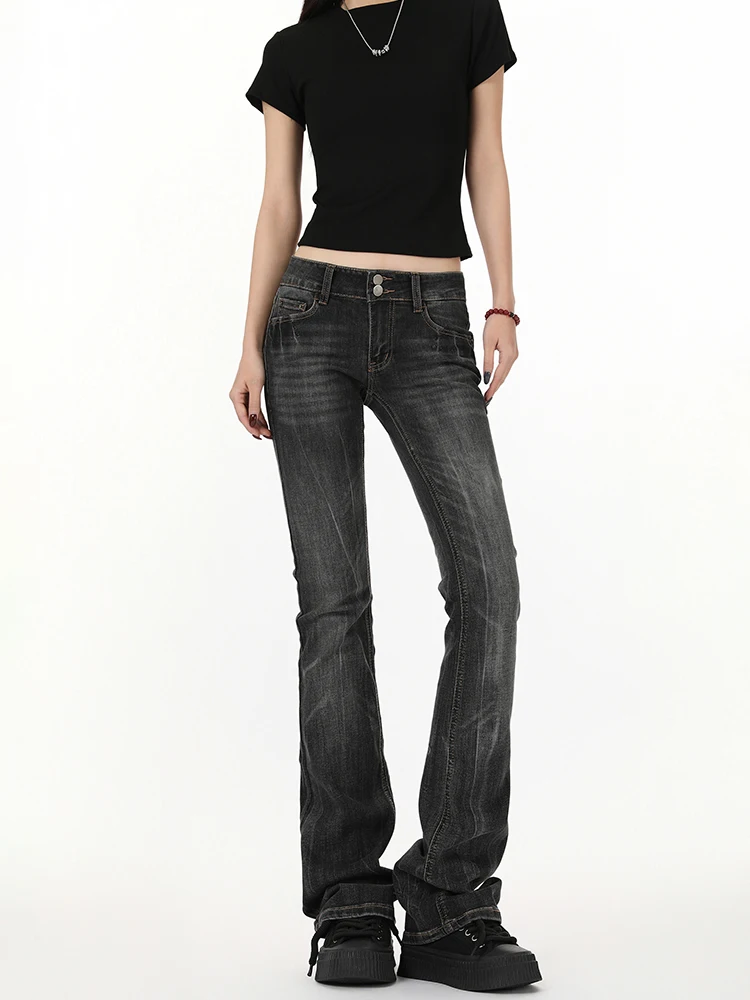 Bla Heavy Du Low Waist Bell Bot Jeans Women's Spring Elastic Lightning Pattern Extended Version Tight Fit Bell Pants
Bla Heavy Du Low Waist Bell Bot Jeans Women's Spring Elastic Lightning Pattern Extended Version Tight Fit Bell Pants