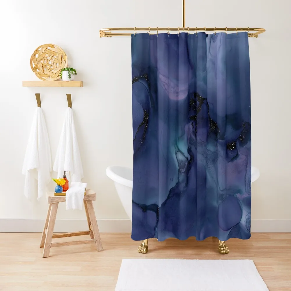 Blue liquid Faux Marble Ink and black Glitter Shower Curtain Bathroom Showers Curtain
Blue liquid Faux Marble Ink and black Glitter Shower Curtain Bathroom Showers Curtain