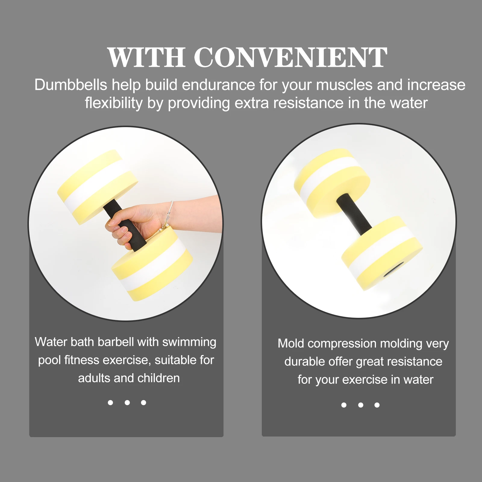2 Pcs Dumbbells EVA Water Aerobics Pool Accessory Lightweight Durable White Fitness Pool Accessory Equipment
2 Pcs Dumbbells EVA Water Aerobics Pool Accessory Lightweight Durable White Fitness Pool Accessory Equipment