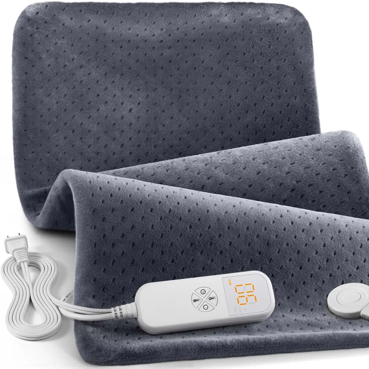 33"x17" Electric Heating Pad for Back, Shoulder, Neck & Cramp Relief, 6 Heat Settings & Auto-Off, Moist/Dry Heat, Gray
33"x17" Electric Heating Pad for Back, Shoulder, Neck & Cramp Relief, 6 Heat Settings & Auto-Off, Moist/Dry Heat, Gray
