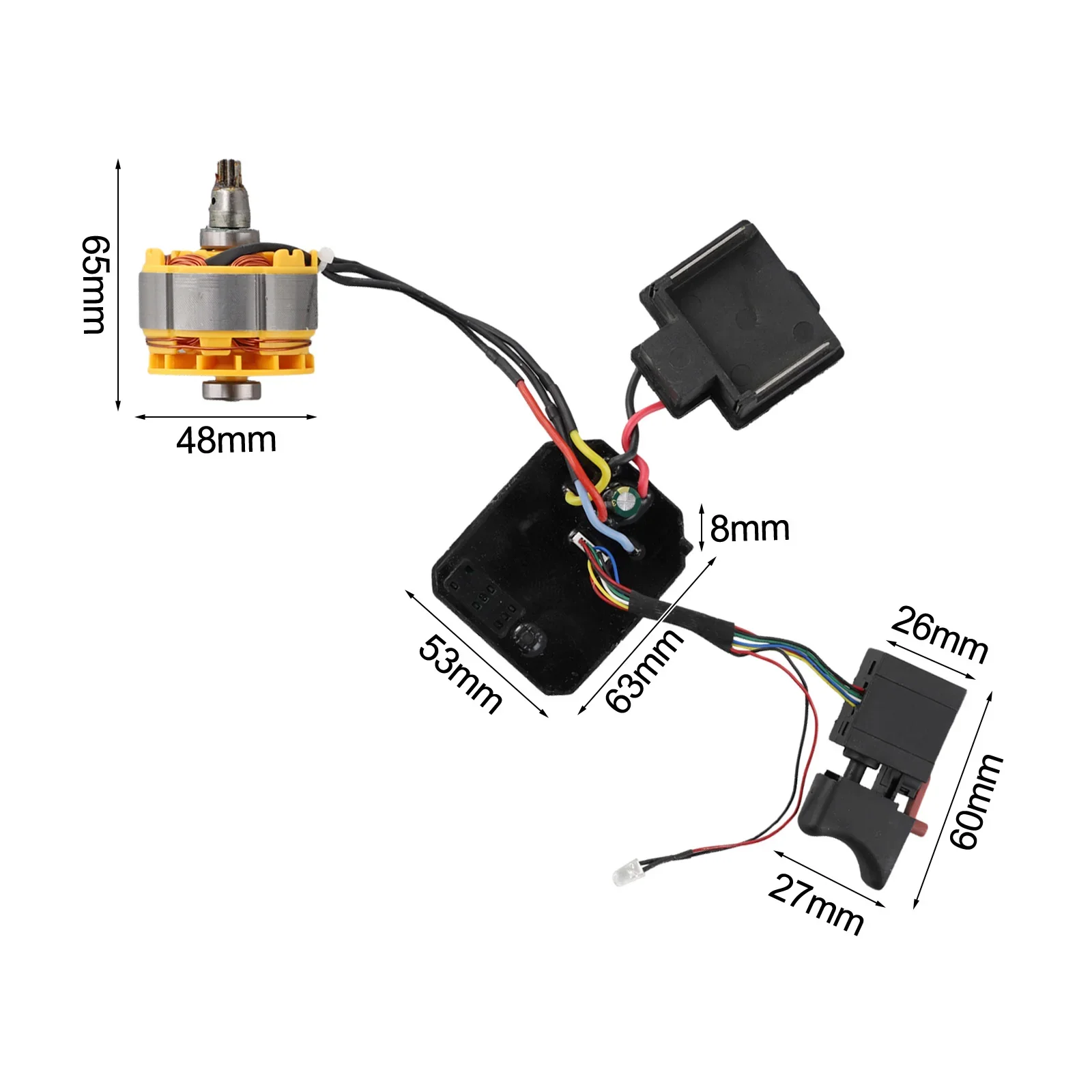 Electric Control Brushless Motor Assembly For Electric Tools 63*53mm Control Board Rotor Included 63x53mm Size
Electric Control Brushless Motor Assembly For Electric Tools 63*53mm Control Board Rotor Included 63x53mm Size