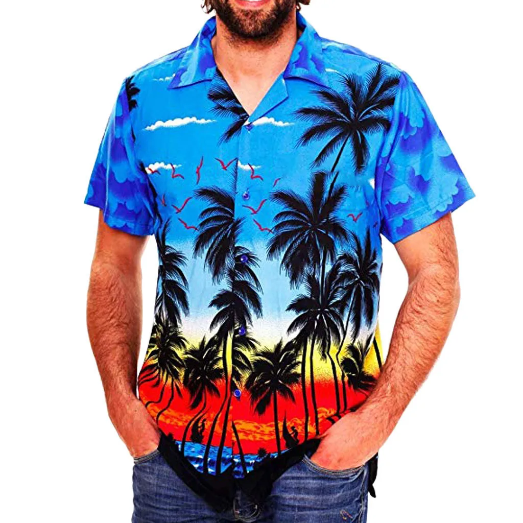 Tree Print Vaion ort Sve irt Youth Summer Faion Polyester Blend Fabric Pointed Collar Decorative Stitching
Tree Print Vaion ort Sve irt Youth Summer Faion Polyester Blend Fabric Pointed Collar Decorative Stitching