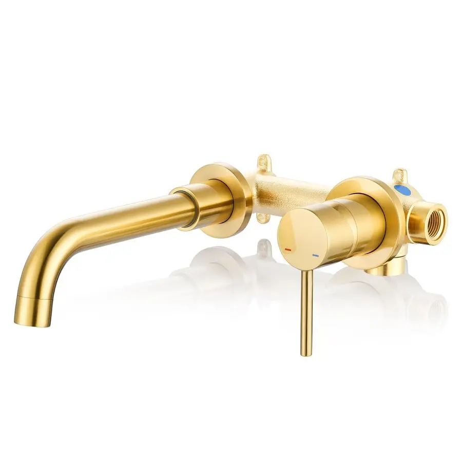 Mount Bathroom Faucet Brushed Gold Bathroom Sink Faucet Single Handle Vanity Tap Swivel Spout Basin Faucet with Roughin Valve
Mount Bathroom Faucet Brushed Gold Bathroom Sink Faucet Single Handle Vanity Tap Swivel Spout Basin Faucet with Roughin Valve