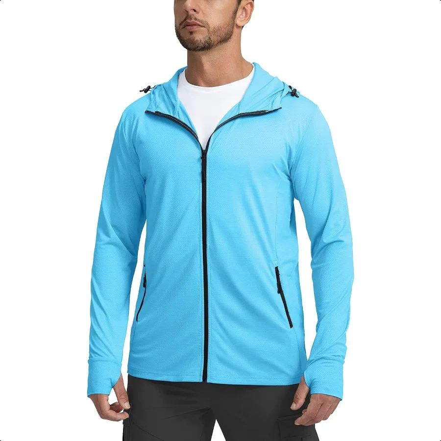 Men's UPF 50+ Light Jacket Full Zip Sun Protection Hoodie Long Sleeve Sun Shirts for Men Hiking Fishing Zip Pockets
Men's UPF 50+ Light Jacket Full Zip Sun Protection Hoodie Long Sleeve Sun Shirts for Men Hiking Fishing Zip Pockets