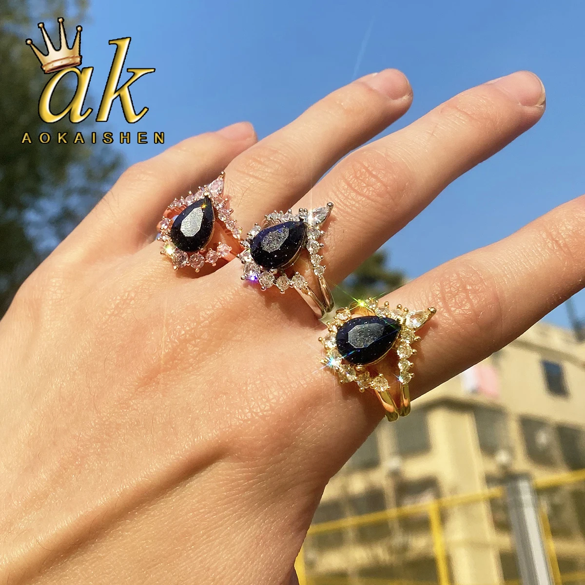 Aokaishen Iced Out Black Stone Ring for Women Real Gold Plated Hip Hop Jewelry
Aokaishen Iced Out Black Stone Ring for Women Real Gold Plated Hip Hop Jewelry