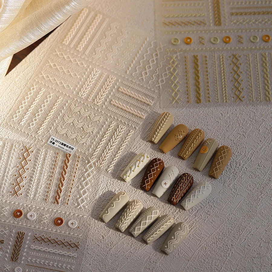 Knit Texture Nail Stickers Vintage Light French Sweater Stripes Pattern Waterproof Premium Self Adhesive for Fall Winter
Knit Texture Nail Stickers Vintage Light French Sweater Stripes Pattern Waterproof Premium Self Adhesive for Fall Winter