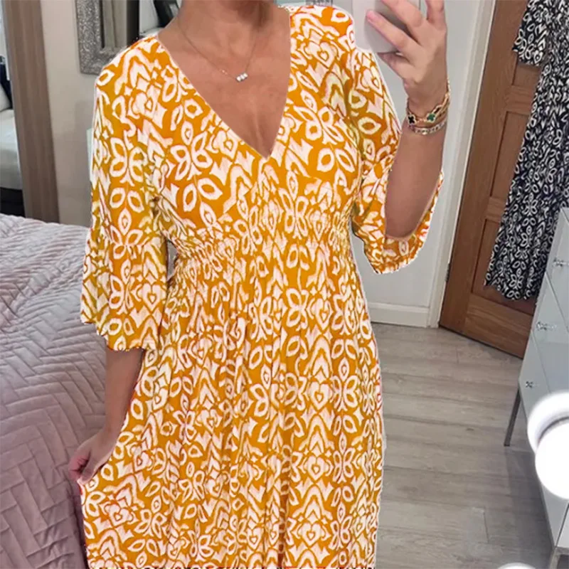 2023 Autumn New Elegant Fashion Bohemian Women Printed Dress Leisure Loose V-neck Flare Sleeve A-Line Commuting Dresses Vestidos
2023 Autumn New Elegant Fashion Bohemian Women Printed Dress Leisure Loose V-neck Flare Sleeve A-Line Commuting Dresses Vestidos