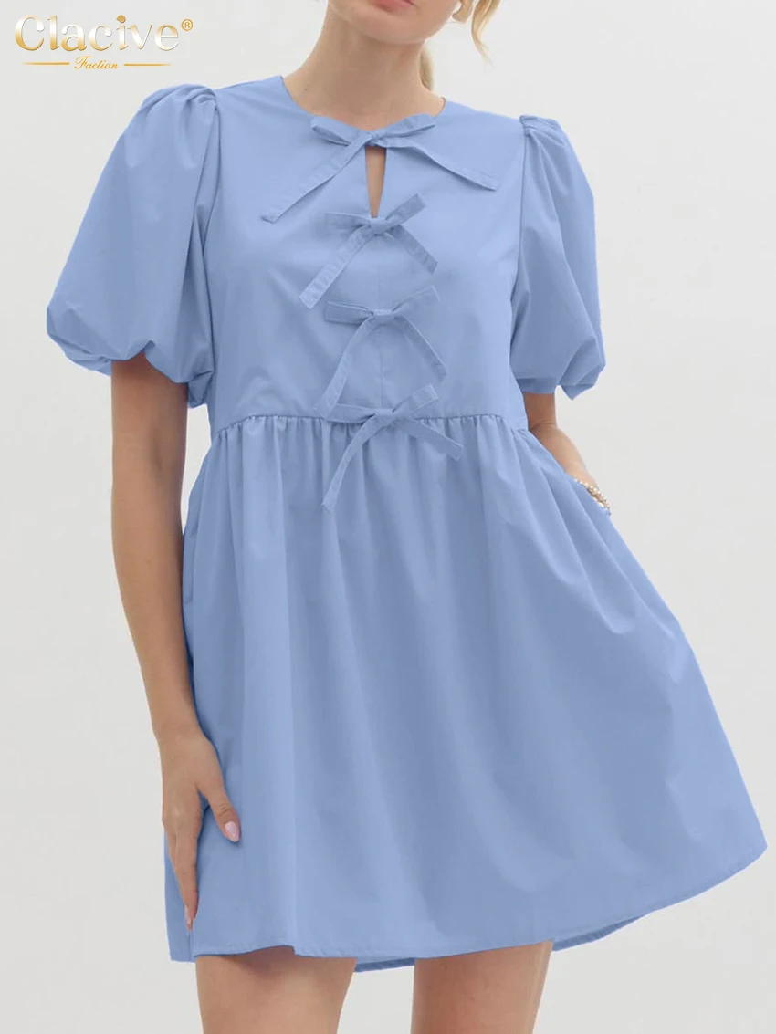 Clacive Summer Loose Blue Cotton Women Dress 2025 Fashion O-Neck Short Sleeve Mini Dresses Elegant Classic Lace-Up Female Dress
Clacive Summer Loose Blue Cotton Women Dress 2025 Fashion O-Neck Short Sleeve Mini Dresses Elegant Classic Lace-Up Female Dress