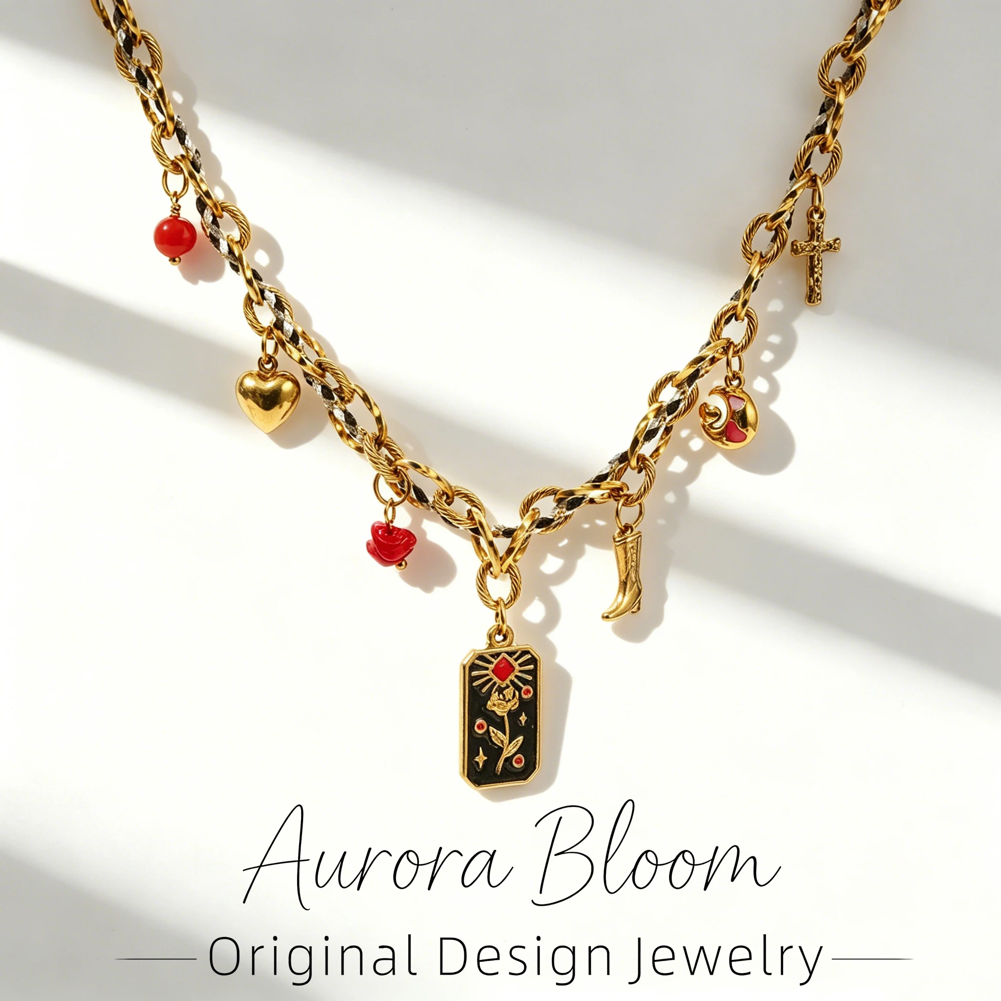 AURORA Vintage Tarot Card Pendant Necklace For Women's Choker Necklaces Fashion Black Cotton Rope Braided Chain Charm Jewelry
AURORA Vintage Tarot Card Pendant Necklace For Women's Choker Necklaces Fashion Black Cotton Rope Braided Chain Charm Jewelry