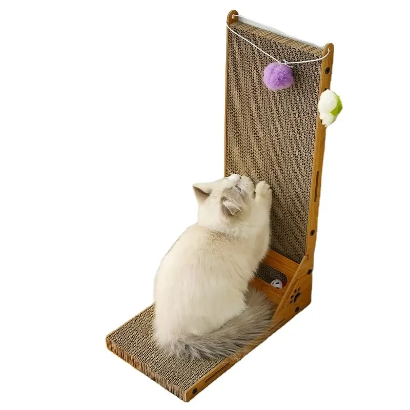 Cat scratching pad vertical corrugated bell ball pet supplies rectangular cardboard cat scratcher
Cat scratching pad vertical corrugated bell ball pet supplies rectangular cardboard cat scratcher