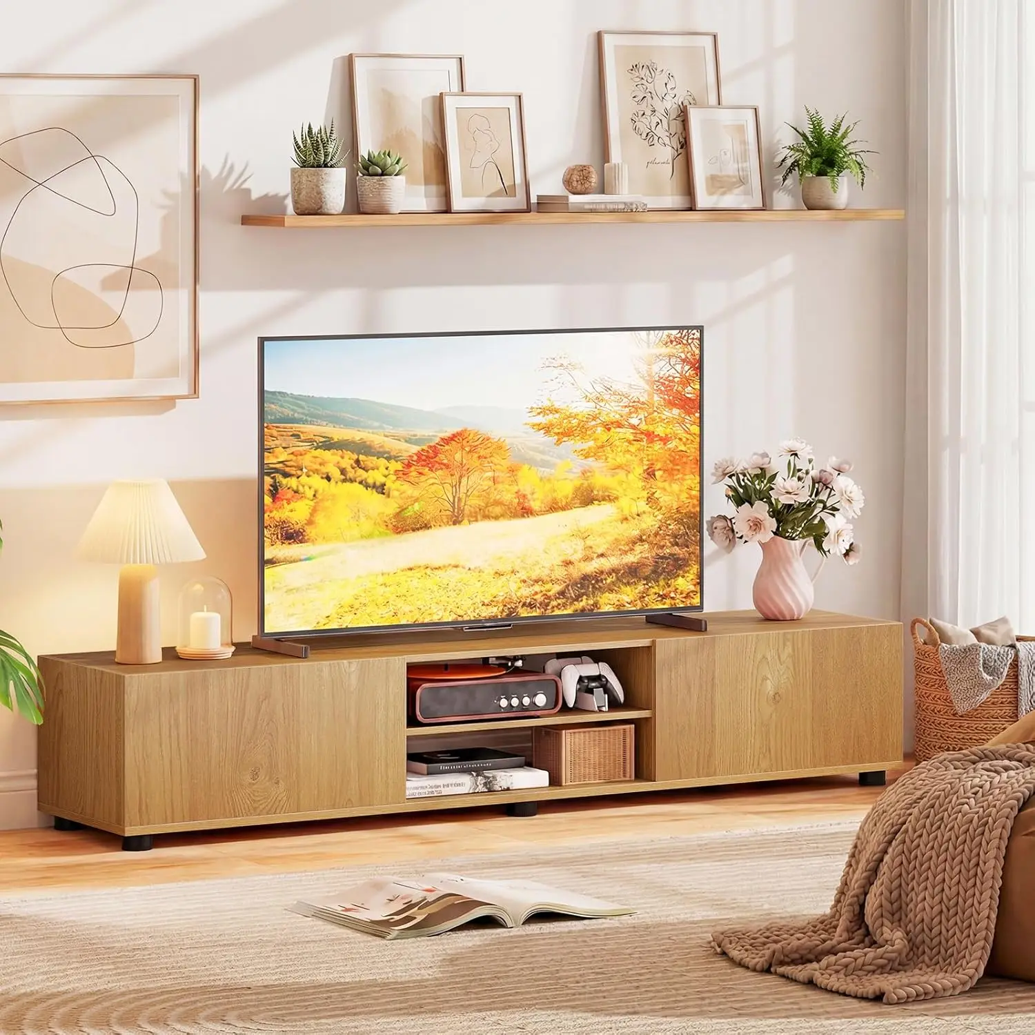 Modern TV Stand w/ 3 Shelves 2 Cabinets & Drawer Media Console for Living Room Bedroom Custom
Modern TV Stand w/ 3 Shelves 2 Cabinets & Drawer Media Console for Living Room Bedroom Custom