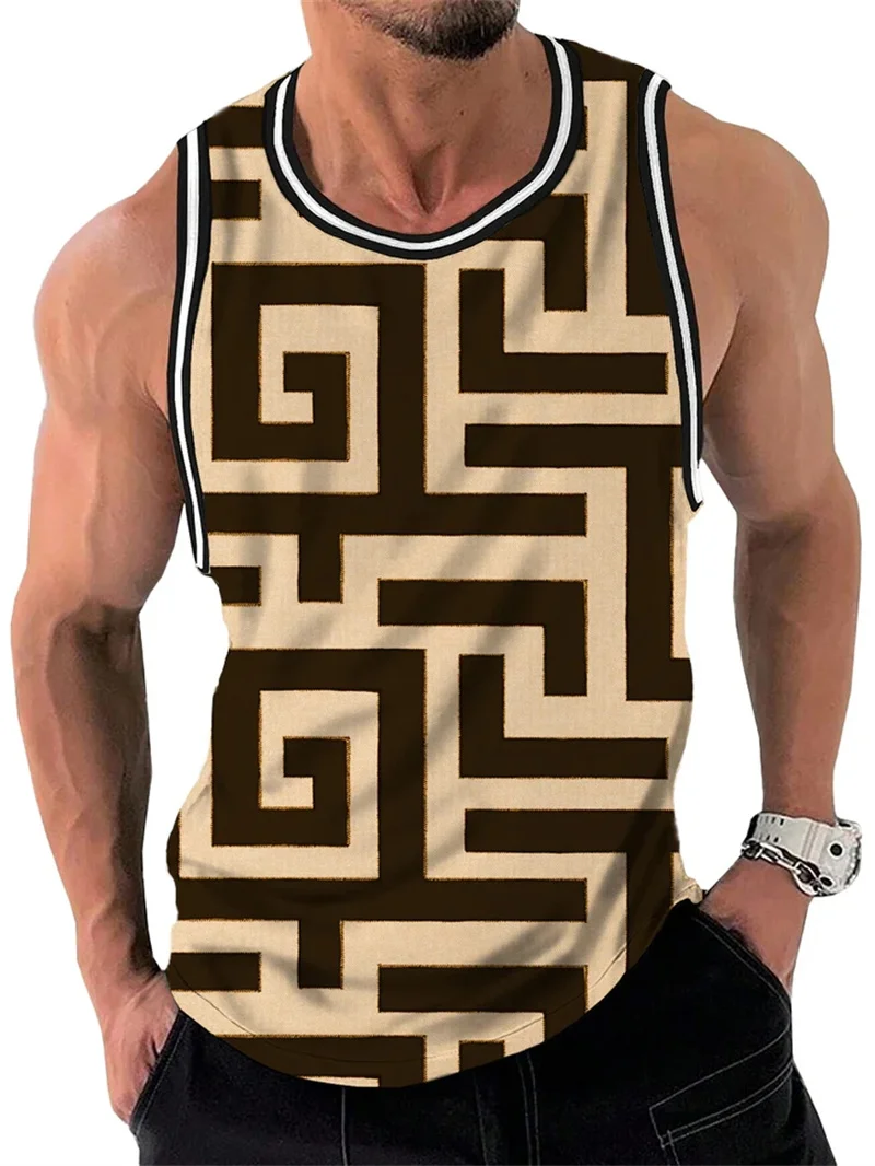 Summer New Men's Tank Top 3D Printed Contrast Color Geometric Vest Retro Round Neck Sleeveless Tops Comfortable Streetwear Tops
Summer New Men's Tank Top 3D Printed Contrast Color Geometric Vest Retro Round Neck Sleeveless Tops Comfortable Streetwear Tops