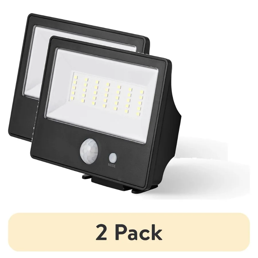 (2 pack) Motion Sensing Outdoor Security Flood Light, Dusk to Dawn, Black
(2 pack) Motion Sensing Outdoor Security Flood Light, Dusk to Dawn, Black