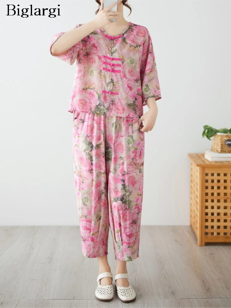 Oversized Flower Floral Summer Pink 2 Two Piece Set Women Casual Fashion Ladies Blouses Loose Pleated Woman Harem Pant
Oversized Flower Floral Summer Pink 2 Two Piece Set Women Casual Fashion Ladies Blouses Loose Pleated Woman Harem Pant