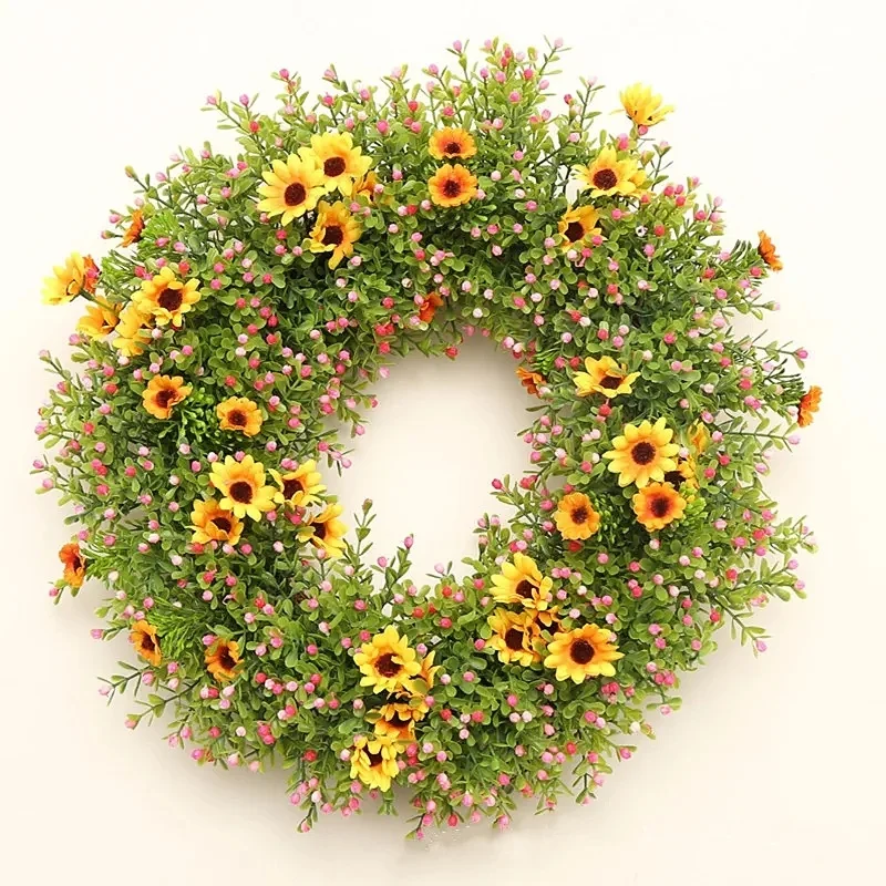45CM Artificial Sun Flower Garland Door Hanging Rattan Circle Plastic Thanksgiving Milan Wreath Home Christmas Decoation Plants
45CM Artificial Sun Flower Garland Door Hanging Rattan Circle Plastic Thanksgiving Milan Wreath Home Christmas Decoation Plants