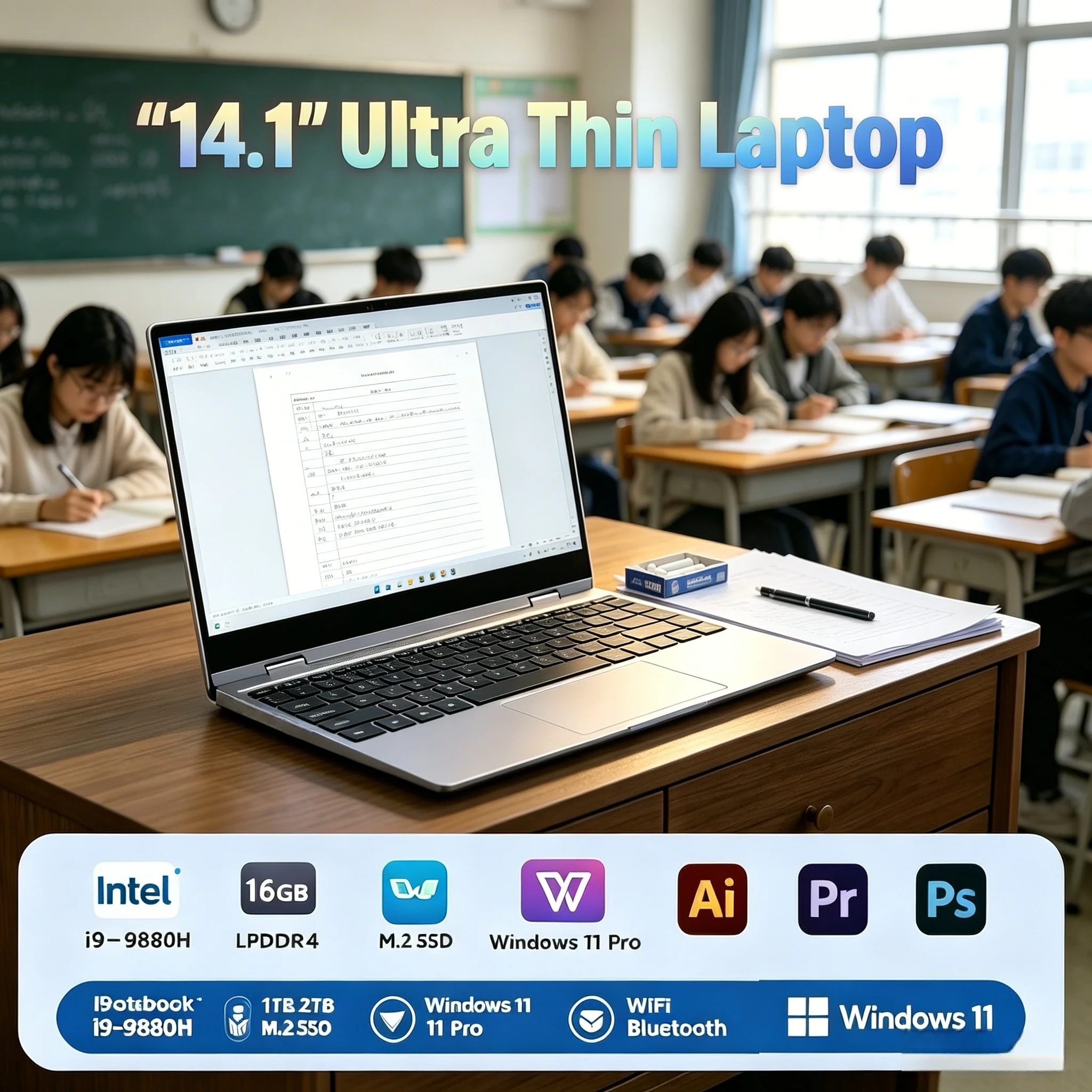 High Performance 14.1" Ultrabook Intel I9-9880H 16GB 32GB DDR4 RAM Mass Storage 2TB SSD Student Business Laptop
High Performance 14.1" Ultrabook Intel I9-9880H 16GB 32GB DDR4 RAM Mass Storage 2TB SSD Student Business Laptop