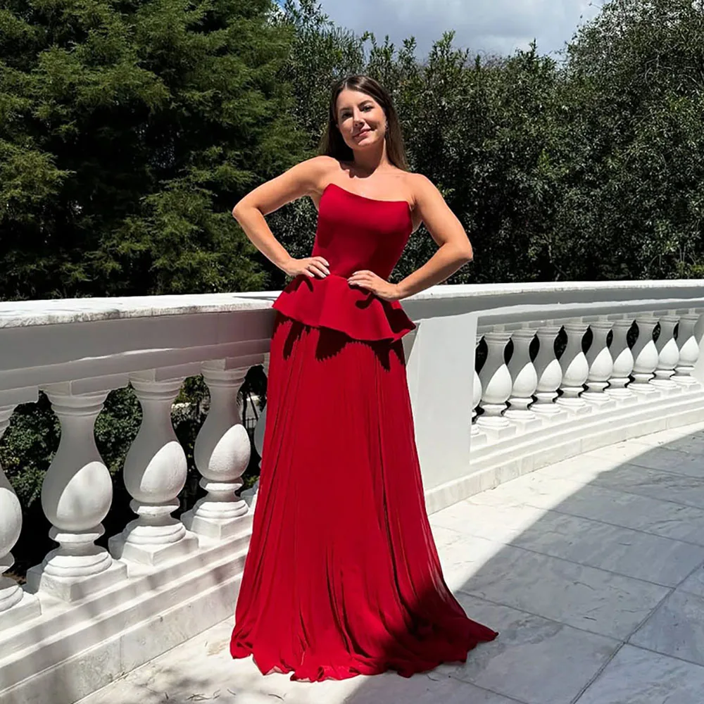 Msikoods Strapless Pleated Peplum Prom Dress Elegant Wedding Guest Gown Formal Evening Dress Floor Length Party Dress Customized
Msikoods Strapless Pleated Peplum Prom Dress Elegant Wedding Guest Gown Formal Evening Dress Floor Length Party Dress Customized