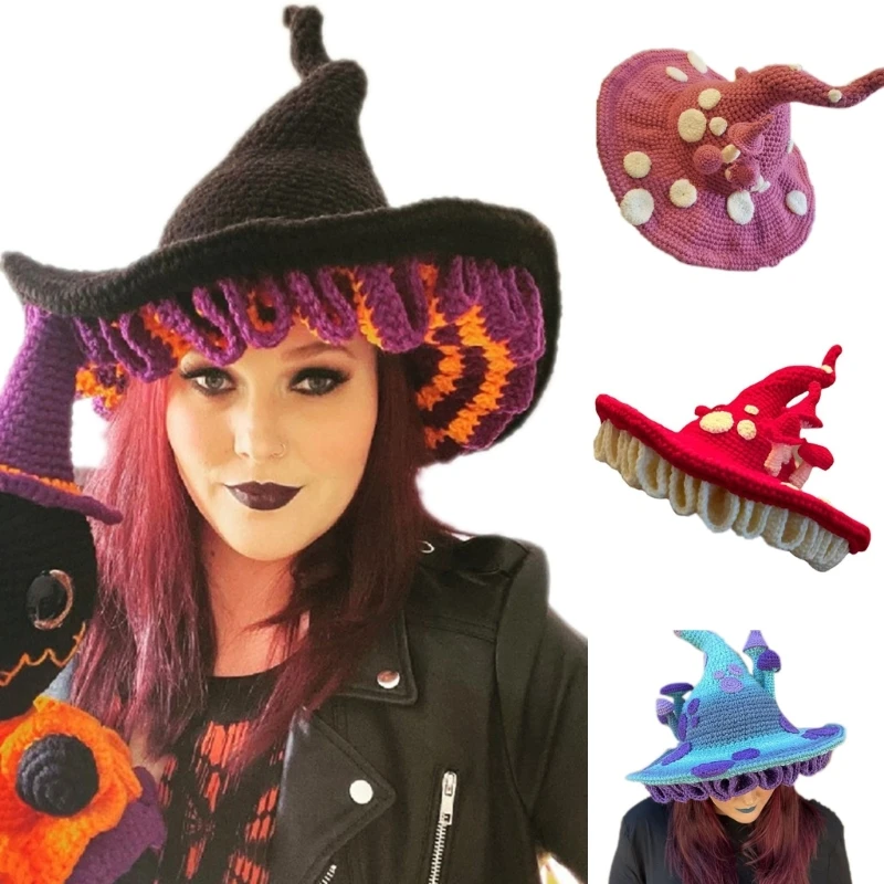 Womens Halloween Wicked Witch Mushroom Hat Knitted Cap for Party Cosplay Costume Accessories Photograph Props for Girls
Womens Halloween Wicked Witch Mushroom Hat Knitted Cap for Party Cosplay Costume Accessories Photograph Props for Girls