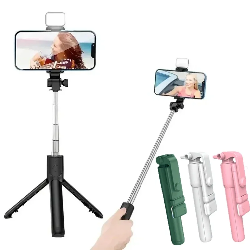 Portable Wireless Bluetooth Selfie Stick Tripod With LED Light Bluetooth Remote Foldable Tripod For Smartphone Video Live Holder
Portable Wireless Bluetooth Selfie Stick Tripod With LED Light Bluetooth Remote Foldable Tripod For Smartphone Video Live Holder