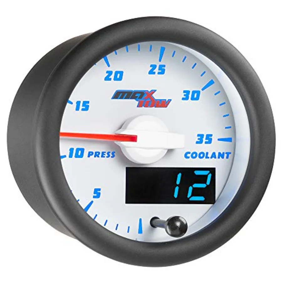 Double Vision 35 PSI Coolant Pressure Gauge Kit - Includes Electronic Sensor - White Gauge Face - Blue LED Illuminated Dial - A
Double Vision 35 PSI Coolant Pressure Gauge Kit - Includes Electronic Sensor - White Gauge Face - Blue LED Illuminated Dial - A