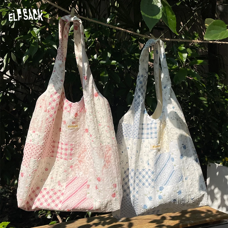 ELFSACK Patchwork Floral Plaid Tote Bag, Quilted Cotton Shoulder Bag, Cottagecore Casual Large Capacity Shopper for Women
ELFSACK Patchwork Floral Plaid Tote Bag, Quilted Cotton Shoulder Bag, Cottagecore Casual Large Capacity Shopper for Women