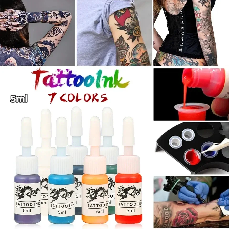 5ML 7 Color Tattoo Ink Set New Professional DIY Tattoo Pigment Permanent Body Art Pigment Tattoo Ink Painting Body Art Supplies
5ML 7 Color Tattoo Ink Set New Professional DIY Tattoo Pigment Permanent Body Art Pigment Tattoo Ink Painting Body Art Supplies
