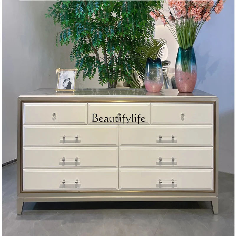 American light luxury nine chest bedroom solid wood two-color locker living room
American light luxury nine chest bedroom solid wood two-color locker living room