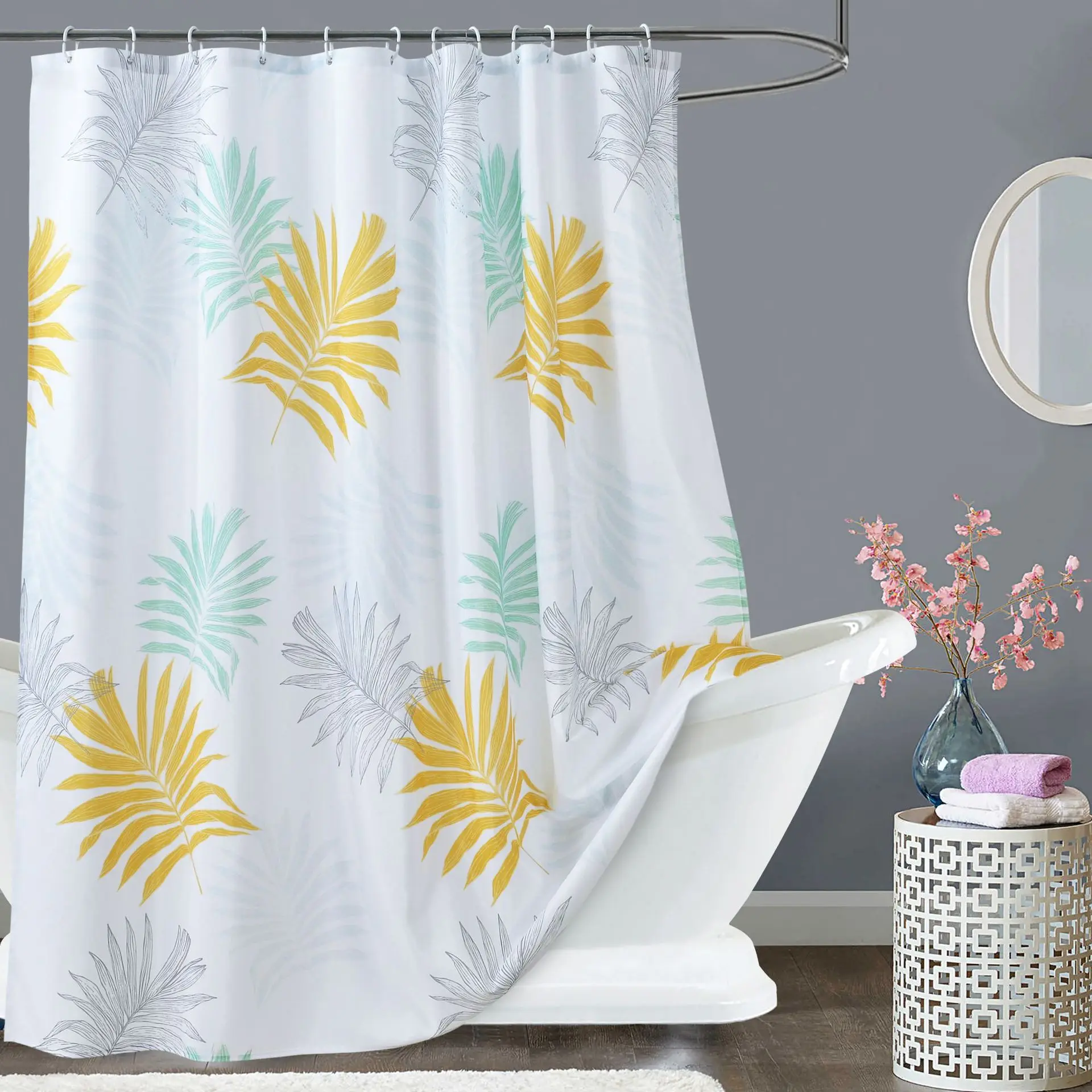 Shower Curtain Leave Print Waterproof Polyester Fabric Bathroom Curtains 200cm Toilet Decorative Mildew Proof Modern Style
Shower Curtain Leave Print Waterproof Polyester Fabric Bathroom Curtains 200cm Toilet Decorative Mildew Proof Modern Style