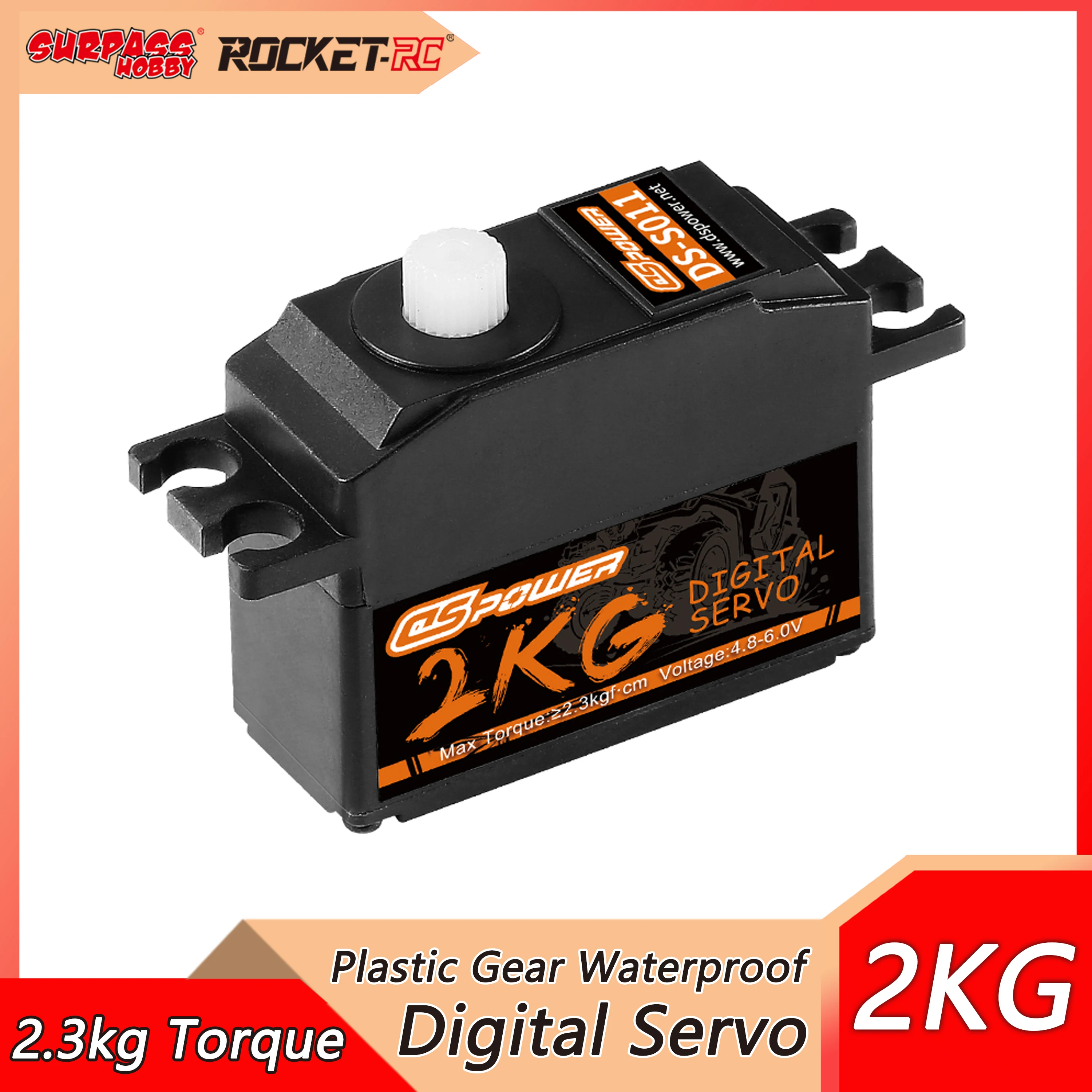 DSpower 2KG Waterproof Brushless High Speed Low Profile Micro Digital Servo Steering for Rc Cars Airplane Boat Crawler Robot
DSpower 2KG Waterproof Brushless High Speed Low Profile Micro Digital Servo Steering for Rc Cars Airplane Boat Crawler Robot