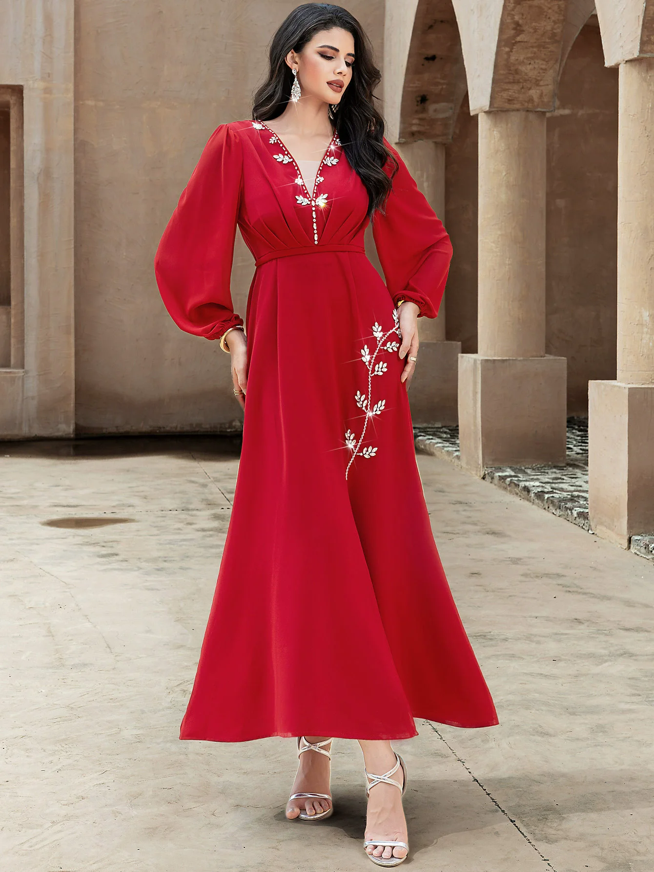 New hand sewn drill deep V sexy Abaya Women's Ramadan Muslim dress Morocco Kaftan Jalabiya Islamic Dubai Türkiye style dress
New hand sewn drill deep V sexy Abaya Women's Ramadan Muslim dress Morocco Kaftan Jalabiya Islamic Dubai Türkiye style dress