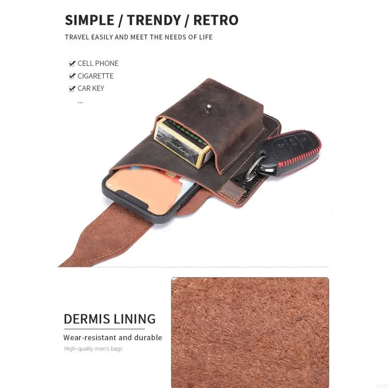 X90D Men Leather Phone Belt Bag Waist Pack Holster Portable Retro Wallet for Case Casual Outdoor Sport Bags
X90D Men Leather Phone Belt Bag Waist Pack Holster Portable Retro Wallet for Case Casual Outdoor Sport Bags