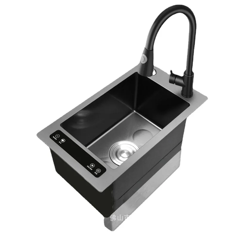 Luxury Modern 304 Stainless Steel Single Bowl Kitchen Sink Black Waterfall Faucet Multifunctional Ultrasonic Handmade Nano
Luxury Modern 304 Stainless Steel Single Bowl Kitchen Sink Black Waterfall Faucet Multifunctional Ultrasonic Handmade Nano