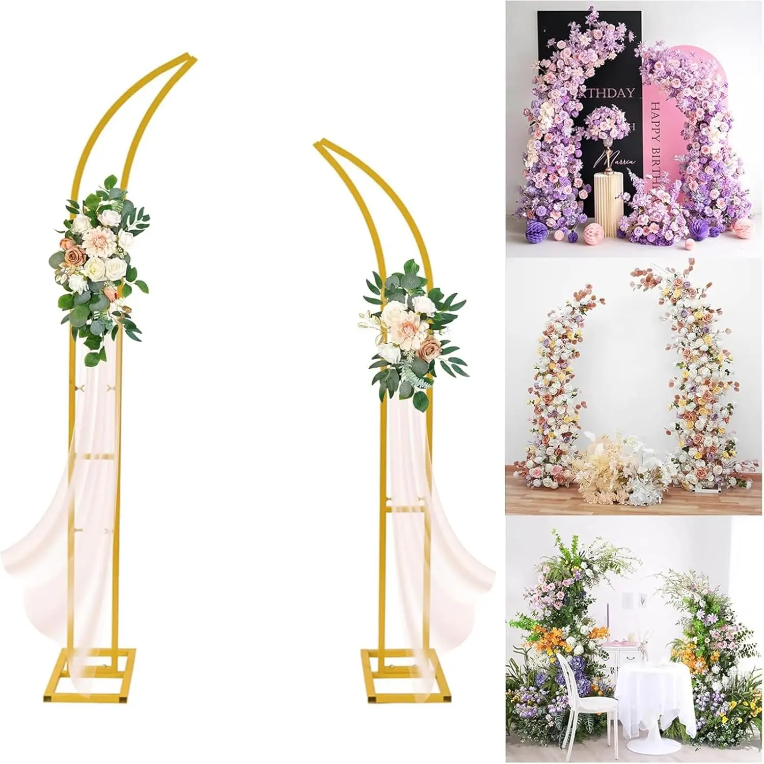 Wedding Arch Stand Curved Flower Balloon Frame Arch Photography Backdrop Stand Metal Wedding Arche for Birthday Party Decor Gold
Wedding Arch Stand Curved Flower Balloon Frame Arch Photography Backdrop Stand Metal Wedding Arche for Birthday Party Decor Gold